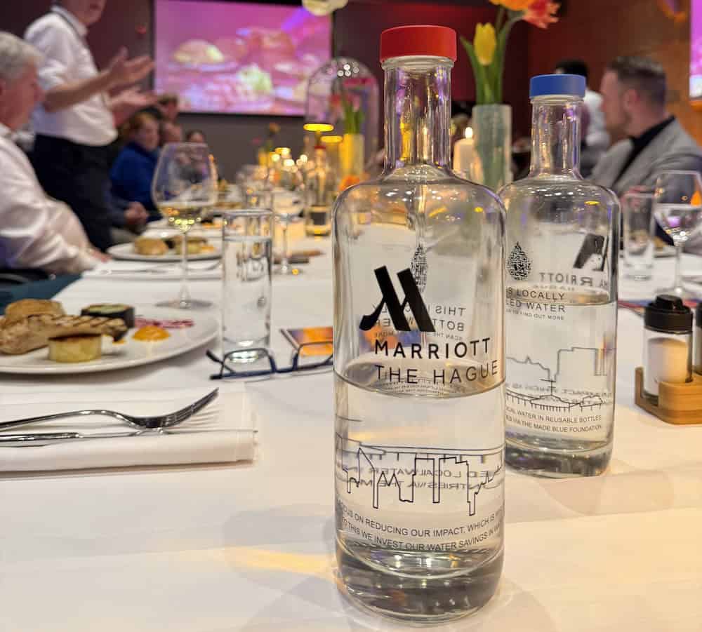 Marriott The Hague Hotel sustainable glass bottle