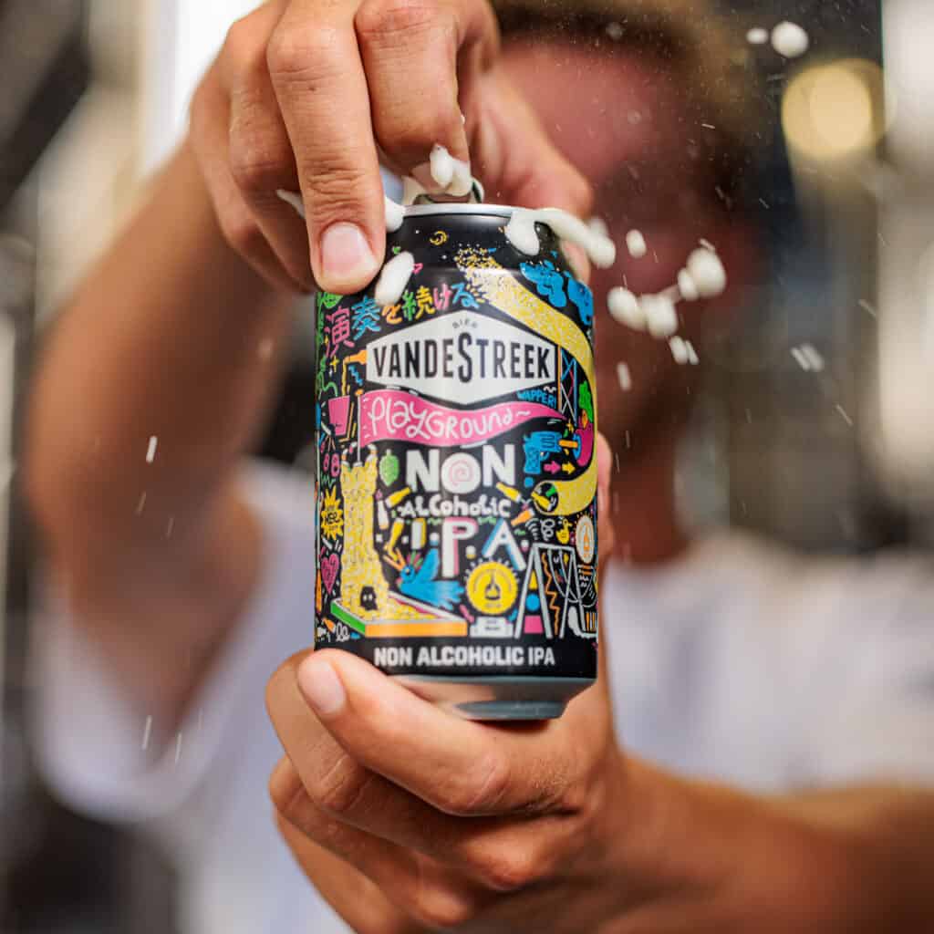 Beer can of Vandestreek Bier's non-alcoholic IPA - sustainable entrepreneurship