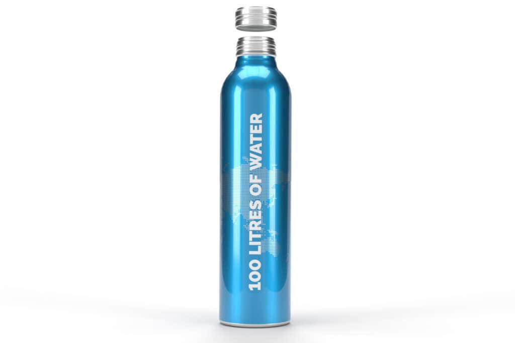 aluminium bottle made blue